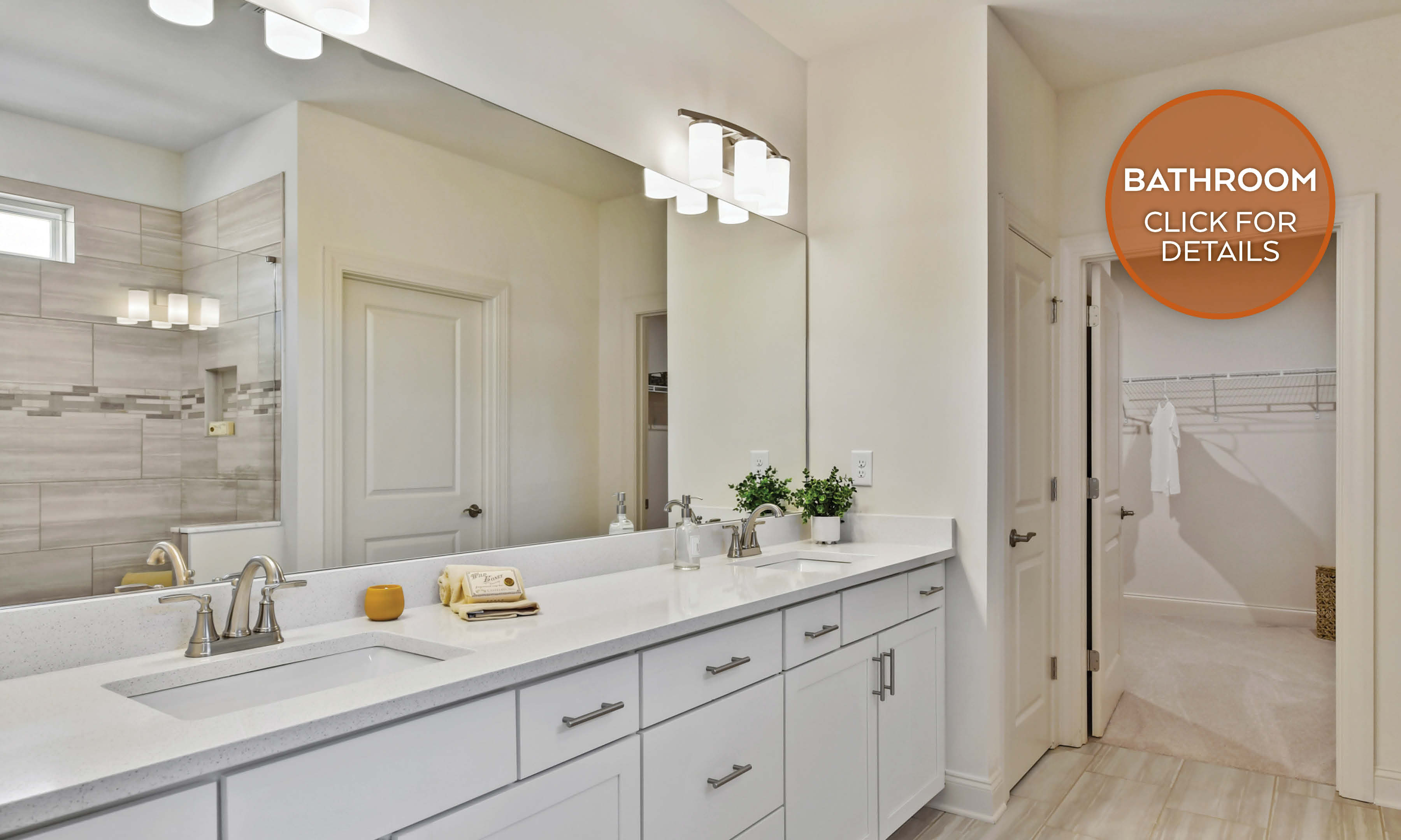 Large Owners Bathroom with Two Sinks