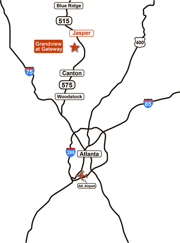 Grandview at Gateway Location Map